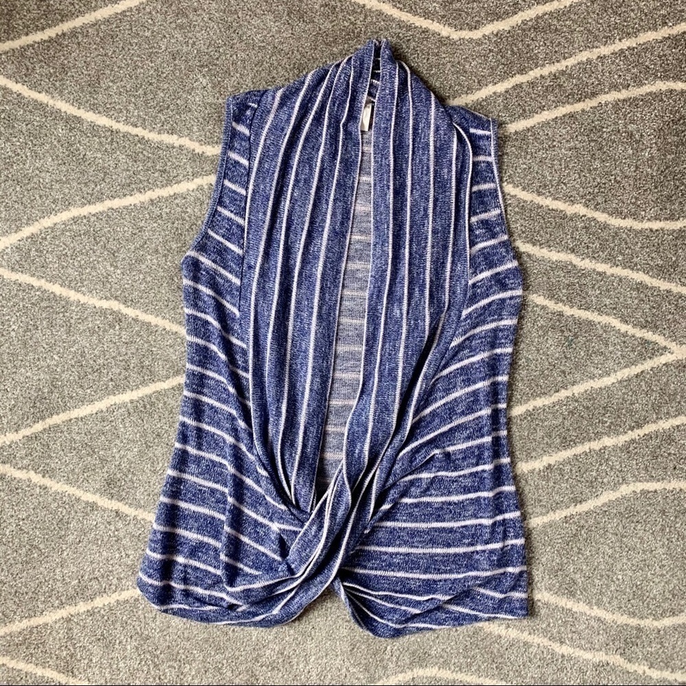 Sun & Moon Blue Surplice Sleeveless Sweater Tank